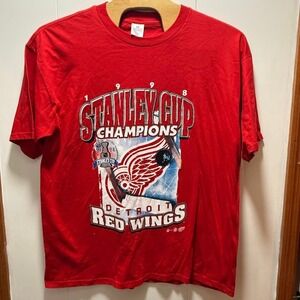 Detroit Red Wings 1998‎ Stanley Cup Champions T Shirt XX LARGE 90's Vintage